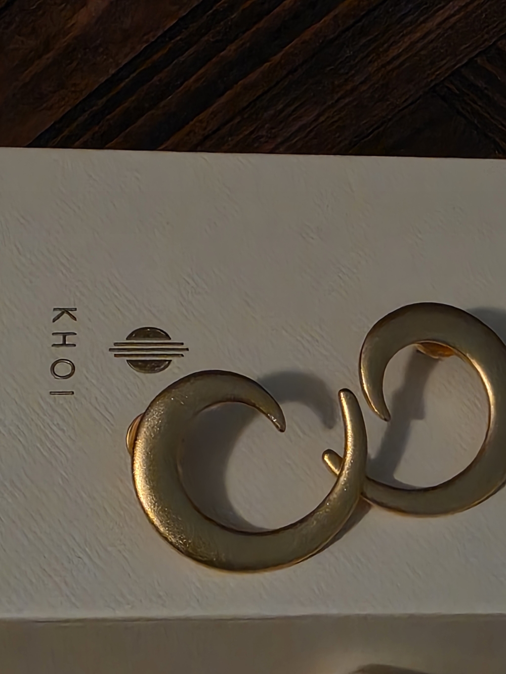 KHOI Gold Crescent Hoop Earrings
